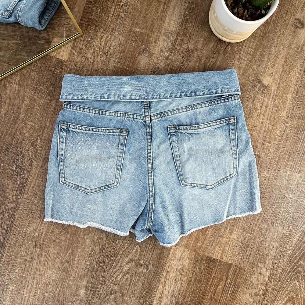 Jean Atelier Flip Fold-Over High Waisted Denim Shorts Authentic - Picture 2 of 8